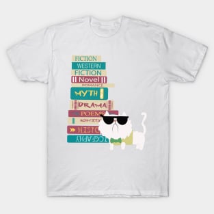 BOOKS AND CAT T-Shirt